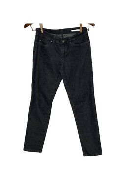 Eileen Fisher Organic Cotton Stretch Skinny Jeans Black Gray Sz 4P